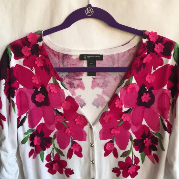 INC International Concepts floral sweater, size PL - Picture 2 of 12